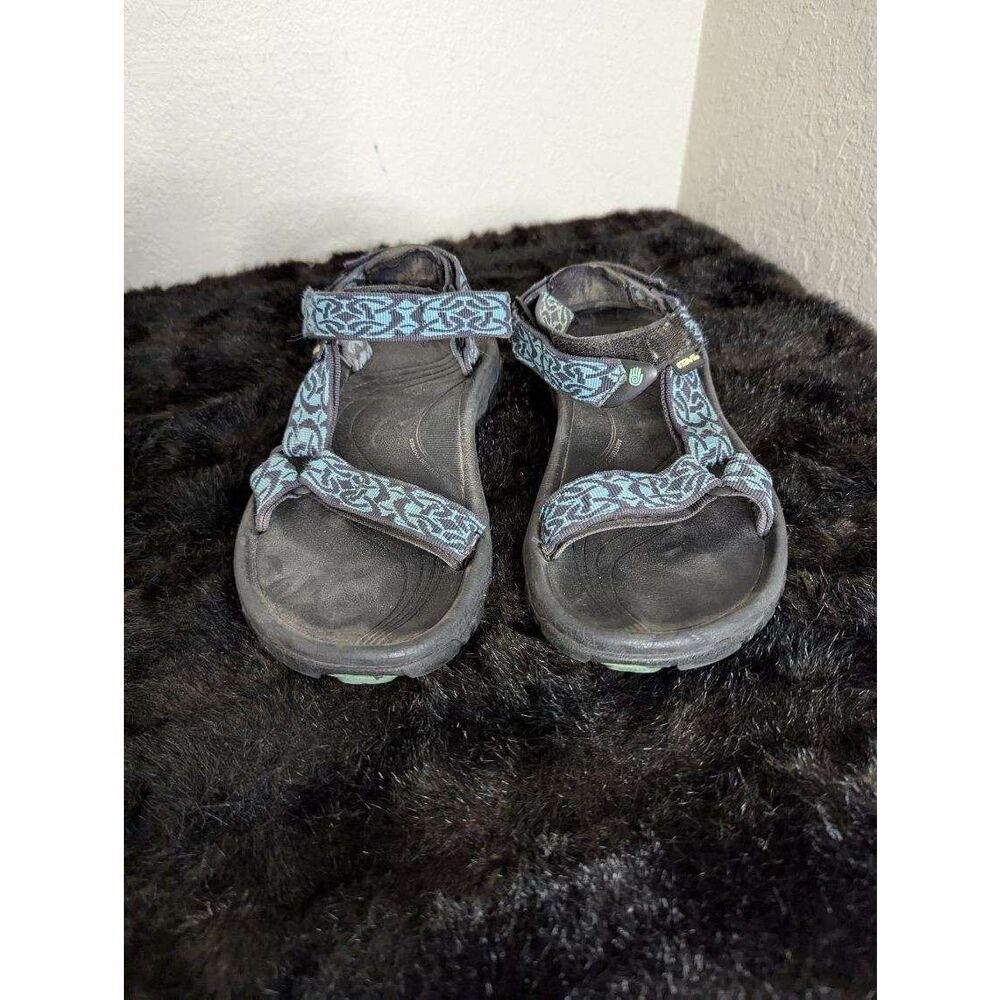 Teva Womens Hiking Travel Outdoor Sandals Rubber Soles Blue Size 7